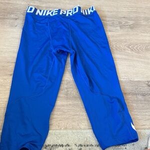 Nike Blue Pro Compression boys Capri Leggings